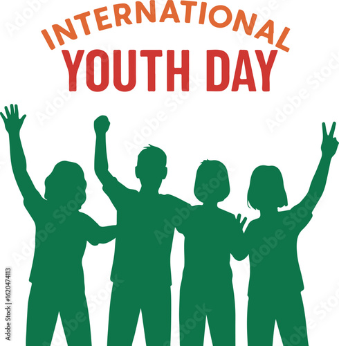 International youth day celebration with silhouetted figures