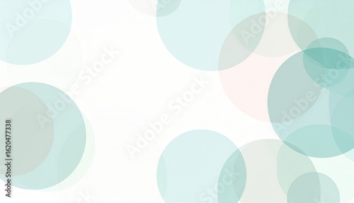 Abstract Light Teal Circles On White Background