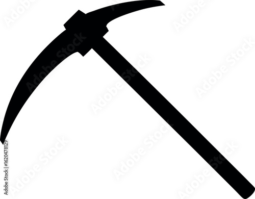 Mining pickaxe silhouette vector, pickaxe black symbol, pickaxe icon