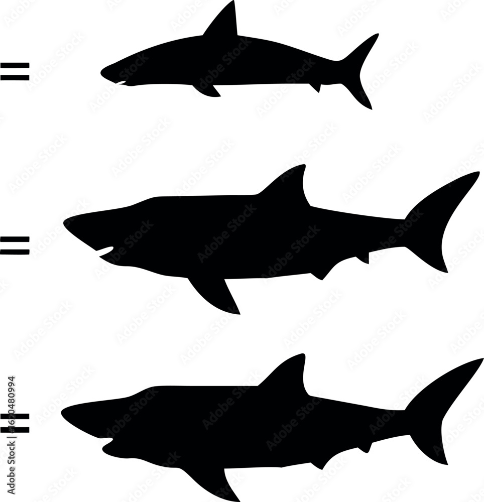 Obraz premium sharks vector silhouettes