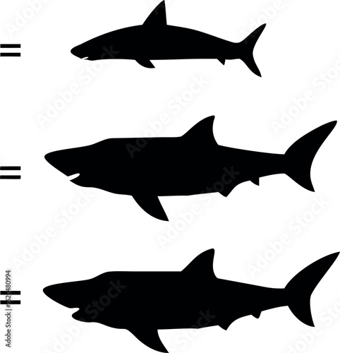 sharks vector silhouettes