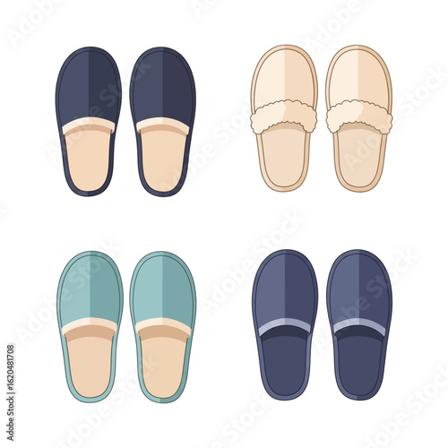 Wallpaper Mural Pairs of House Slippers in Various Colors Torontodigital.ca