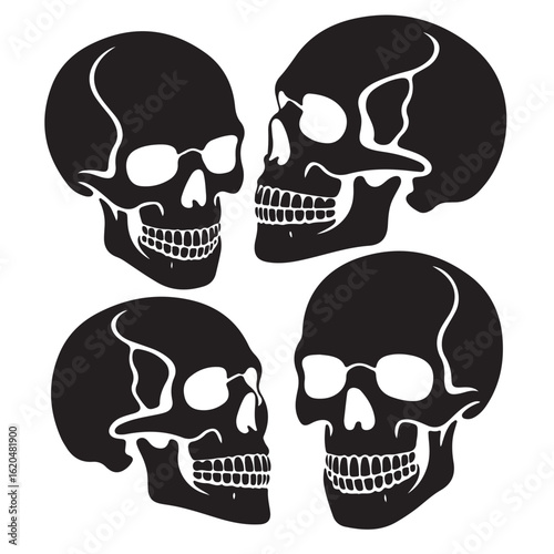 This skull and crossbones icon embodies danger and death with its skeleton head and bone design, perfect for pirate, halloween, or tattoo themes