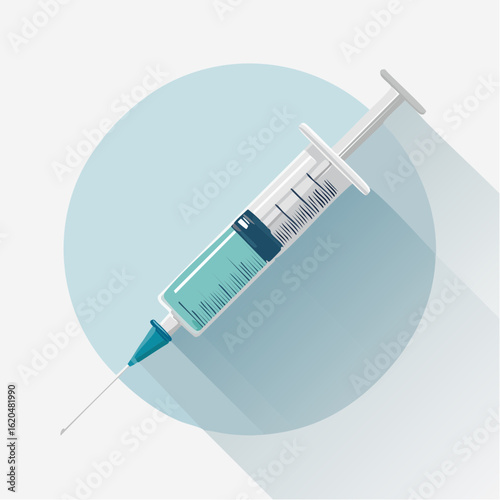 Medizinische Impfspritze – flache Vektorillustration