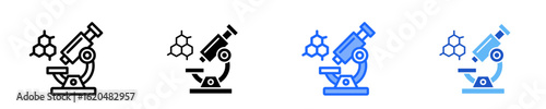 Microscope  Icon Set Multiple Style Collection