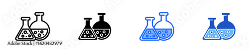 Laboratory Flask  Icon Set Multiple Style Collection