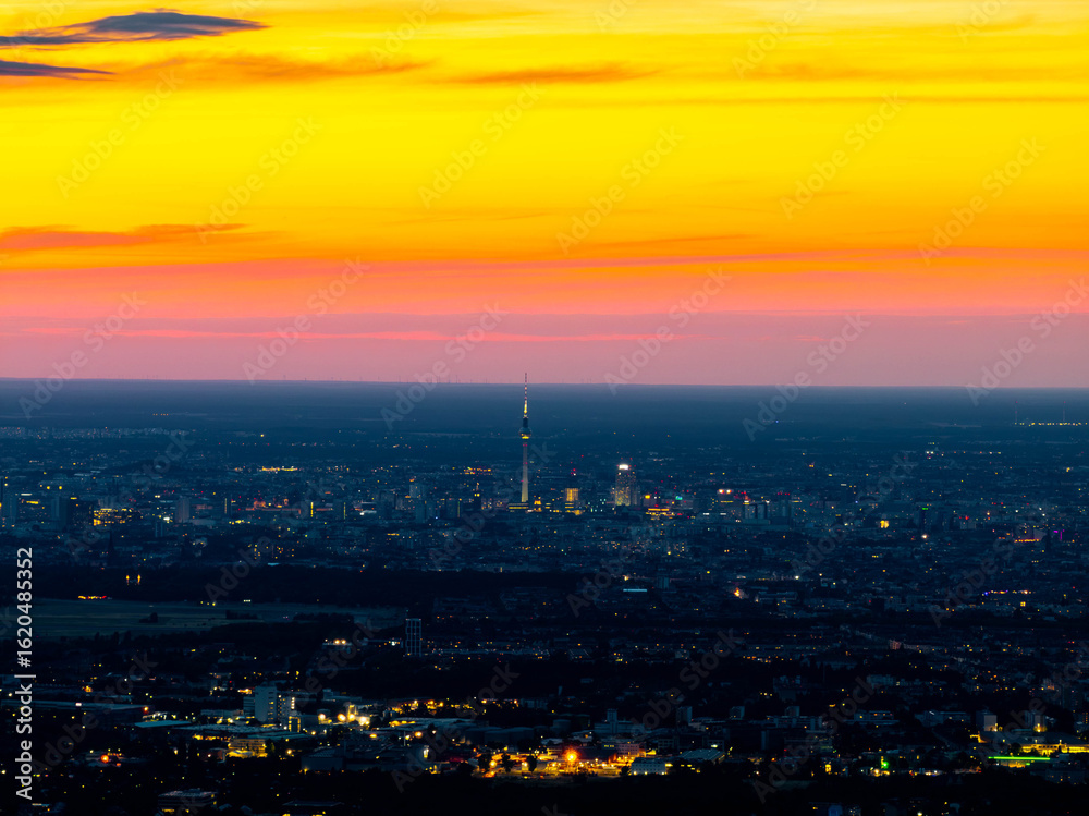 Fototapeta premium Berliner fernsehturm, Berlin TV Tower during sunset, Berlin Landscape, Germany