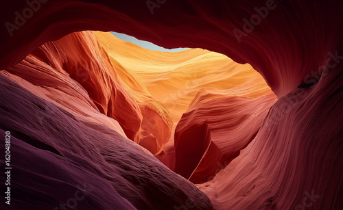 A photograph of the rock formations in Antelope Canyon, Arizona. Antelope Canyon a Natural attraction in the Navajo Reservation near Page, Arizona USA