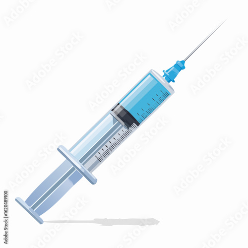 Medizinische Impfspritze – flache Vektorillustration