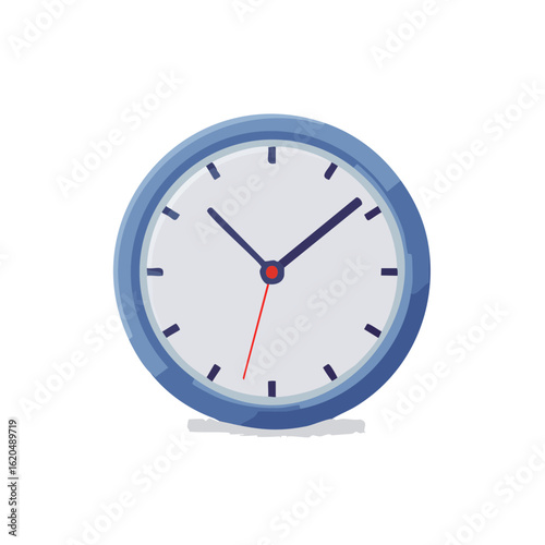 Alarm clock icon shows time ticking with hour minute and second hands on white face