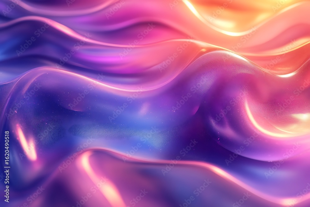 Fototapeta premium Iridescent wavy gradient liquid texture