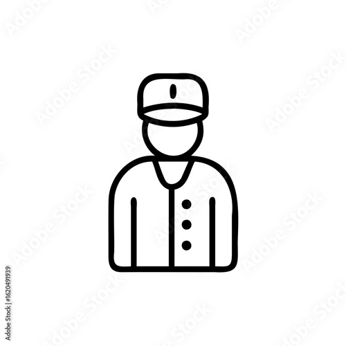 Outline icon a hotel doorman wearing a cap uniform vector