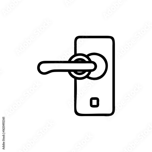 Outline icon a hotel keycard door handle on access