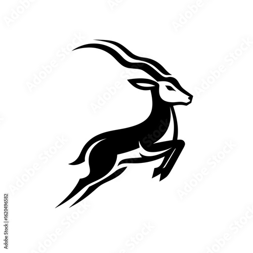 Luxurious Blackbuck Design in Black