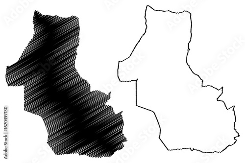 Petaling Jaya City (Malaysia, Selangor State) map vector illustration, scribble sketch City of Petaling Jaya map