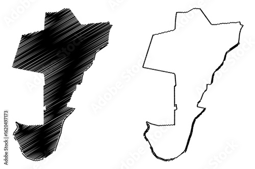 Foto Subang Jaya City (Malaysia, Selangor State) map vector illustration, scribble sk