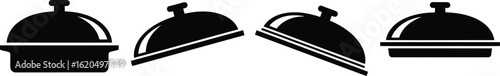 Cover Lid Silhouette Icon Vector Set for Containers and Storage