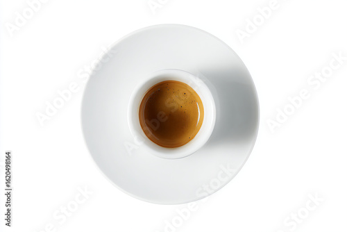 a cup of coffee on a saucer on a white table