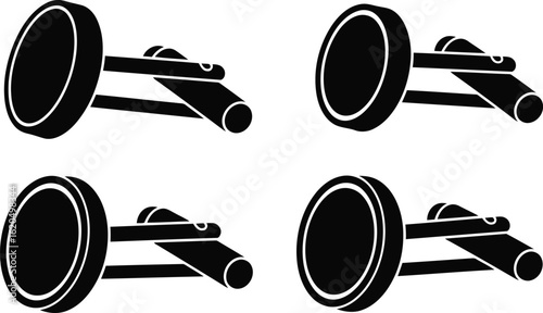 Cufflink Silhouette Icon Vector Set for Formal Wear and Style