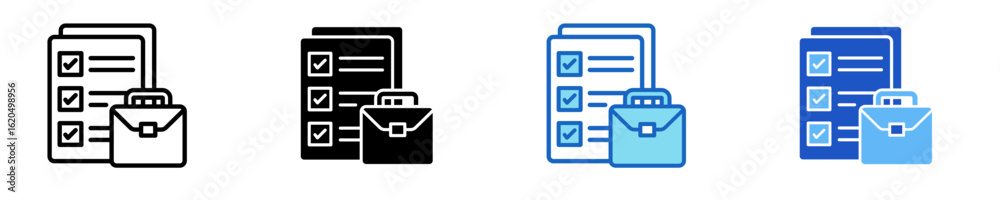 Fototapeta premium Plan Document Icon Set Multiple Style Collection