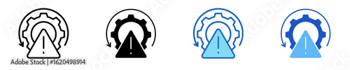 Risk Management  Icon Set Multiple Style Collection