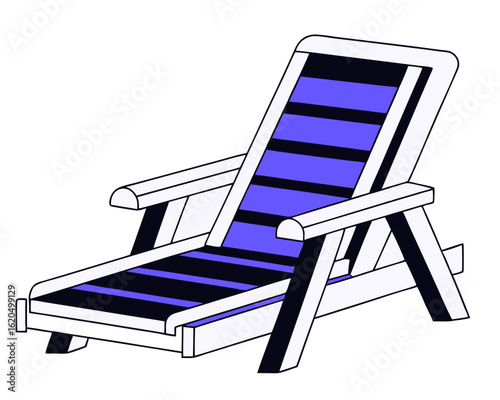 Relaxing adirondack lounger with purple stripes silhouette