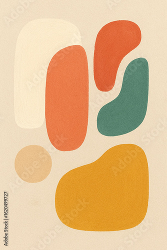 Minimal abstract shapes composition in warm earthy tones