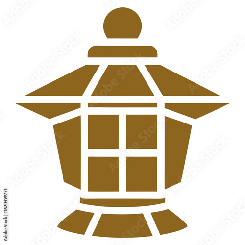 Traditional japanese lantern silhouette with geometric design