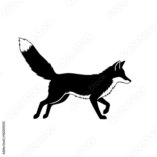 Stylized fox silhouette illustration with internal outline details. Perfect for logo design, wildlife themes, tattoos, or minimal animal graphics
