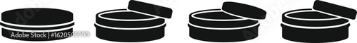 Shoe Polish Silhouette Icon Vector Set for Footwear and Care