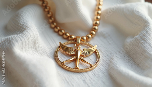 Stylized Winged Creature Pendant In Gold Ornate Jewelry For Mythology