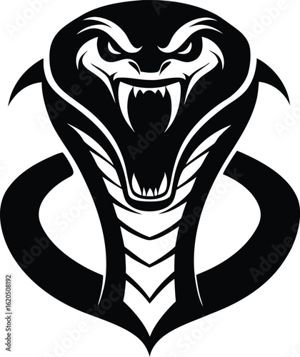angry snake silhouette vector icon isolated on transparent background