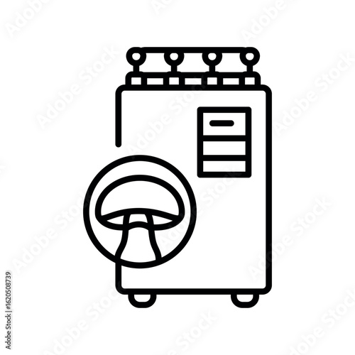 mushroom Sterilization black line icon for digital and print projects.