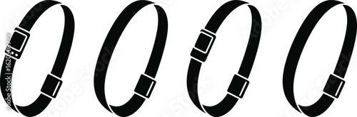  Yoga Strap Silhouette Icon Vector Set for Fitness and Exercise