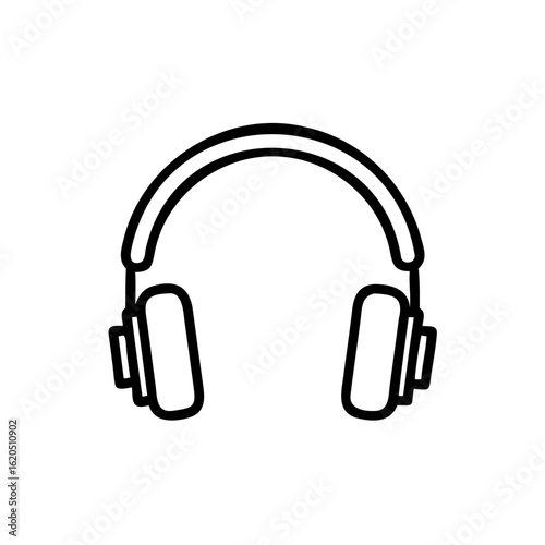 Outline over ear headphones on audio communication