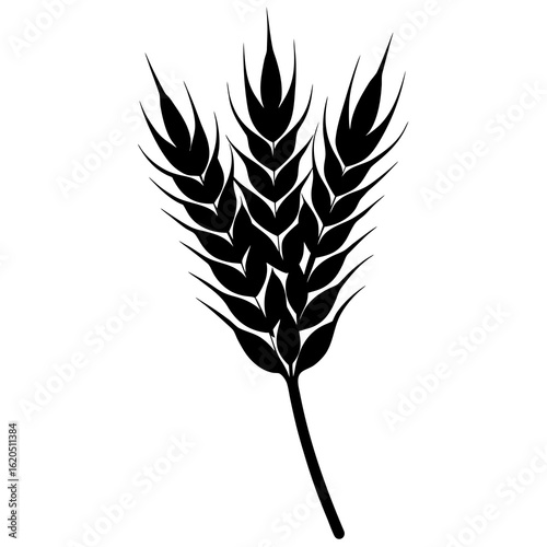 Black wheat stalk silhouette grain agriculture