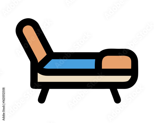 Comfortable armchair silhouette with blue cushion