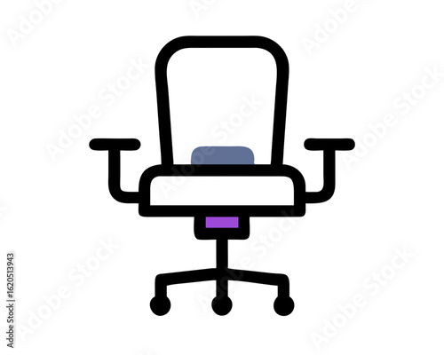 Modern office chair with armrests silhouette