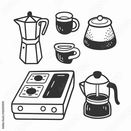 Icon set kitchen for coffeeshop 3