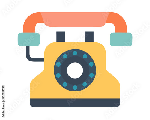Retro rotary dial telephone silhouette