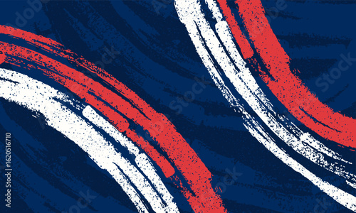Abstract sports background with red white and blue grunge brushes texture for banner or poster design