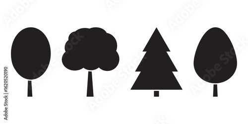 Tree icon symbol set simple design