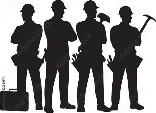 American Worker Silhouette Illustration

Hardworking Laborer Silhouette Vector

Construction Worker with Tools Silhouette

Strong American Worker Outline Art

Industrial Worker Silhouette Design