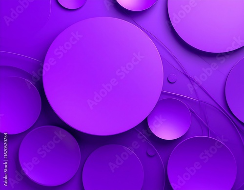 Abstract 3D circles in vibrant purple