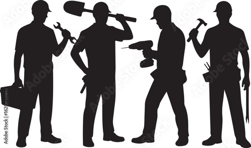 American Worker Silhouette Illustration

Hardworking Laborer Silhouette Vector

Construction Worker with Tools Silhouette

Strong American Worker Outline Art

Industrial Worker Silhouette Design