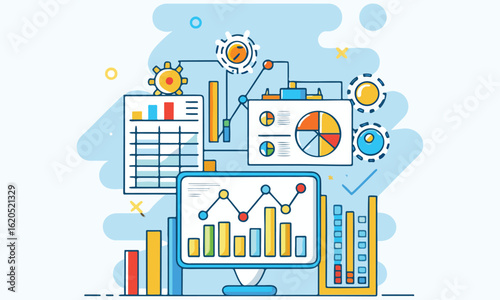 Flat Design Business & Startup Scenes vector