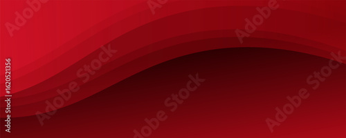 Red Wave on White Background