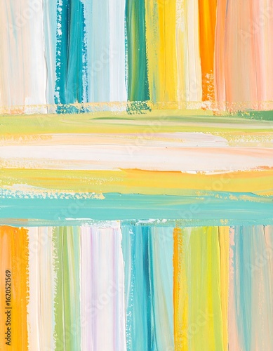 Abstract art with vibrant, horizontal stripes of color