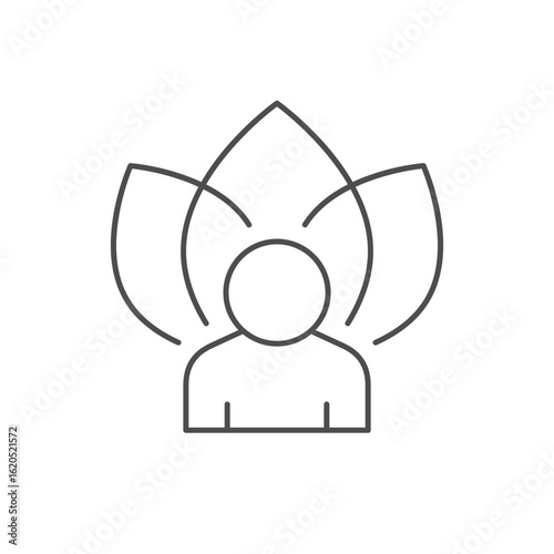 Enlightened person line outline icon