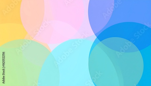 Abstract background of overlapping circles in pastel colors